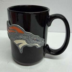 NFL Black Ceramic Mug with Orange and White Denver Broncos Emblem